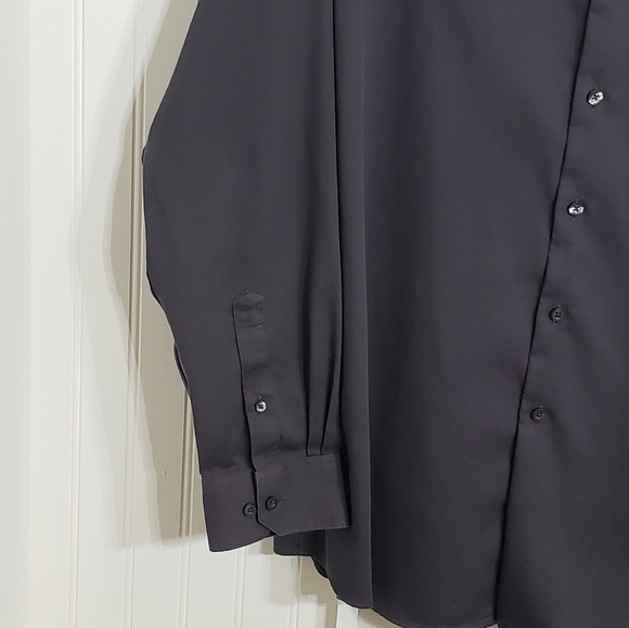 Claiborne Dress Shirt Wrinkle Free Fitted Long Sleeve Charcoal 17 1/2 XL - Picture 5 of 13